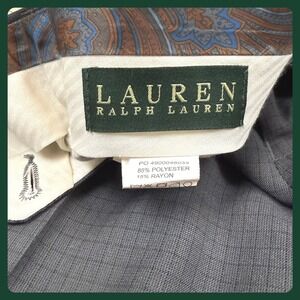 Lauren Ralph Lauren Men's Charcoal Grid Pattern Dress Pants Size 34x30